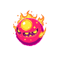 Fire Eyeball Floating — free pixel art sprite from Enemy Sprites