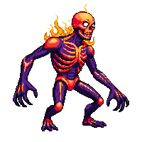 Lava Skeleton — free pixel art sprite from Enemy Sprites