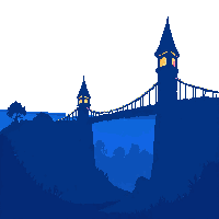 castle skyline night