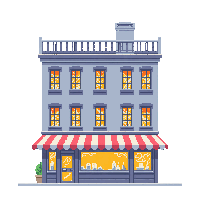 Bakery Shop Front Midnight — free pixel art sprite from Environment Props