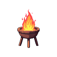 brazier flaming midnight