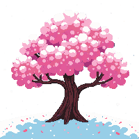cherry tree winter midnight