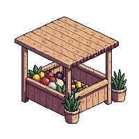 farming market stall wooden canopy