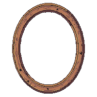 farming mirror oval wooden frame