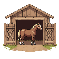 farming stable horse wooden open