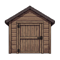 farming toolshed small wooden door
