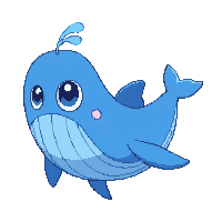 Blue Whale Chibi — free pixel art sprite from Fishing Creatures