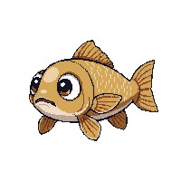 Brown Trout Chibi — free pixel art sprite from the Fishing Creatures collection, transparent PNG