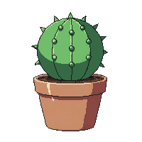 cactus small potted green round decorative clay
