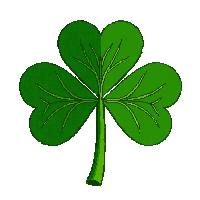 single clover leaf green three lobed lucky