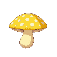 yellow mushroom small cluster puffball round