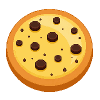 dessert cookie chocolate chip round golden