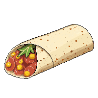 dish burrito wrapped large flour tortilla