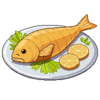 dish fried fish plate golden crispy