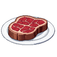 dish grilled steak plate medium rare