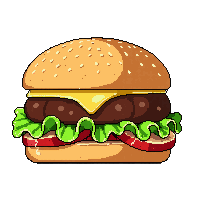 dish hamburger stacked bun meat lettuce