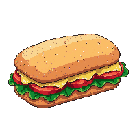 dish sandwich sub long bread filled