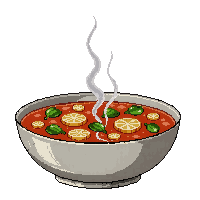 dish soup bowl steaming hot vegetable