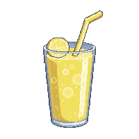drink lemonade glass yellow ice straw