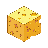 ingredient cheese block yellow holes