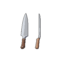 kitchen knife chef sharp blade wooden