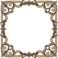 art nouveau frame flowing curves floral golden