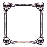 bone frame white skull corners macabre border