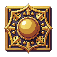 button rectangular golden ornate fantasy carved