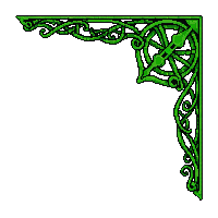 corner ornament green celtic knot curved