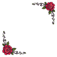 corner ornament red rose floral decorative