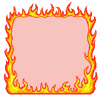 fire frame blazing orange red flames border
