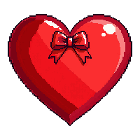 heart badge red valentines decorative bow