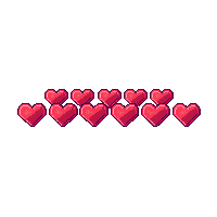 horizontal divider pixel hearts red repeating