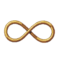 infinity symbol golden metallic loop