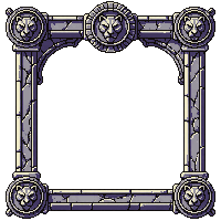 medieval stone frame carved lion crests border