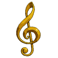 musical note golden treble clef ornate