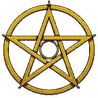 pentacle star circle golden mystical symbol
