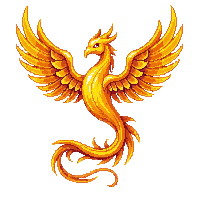 phoenix emblem golden fire bird rising