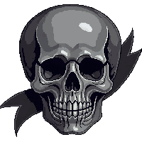 ribbon banner black dark silver skull