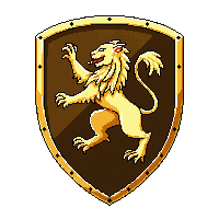 shield emblem golden lion crest heraldic