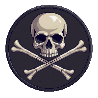 skull badge dark crossbones pirate round