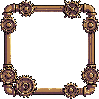 steampunk frame gears brass pipes copper border