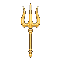 trident golden three prong weapon symbol