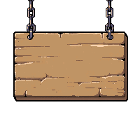 wooden sign board hanging chains brown