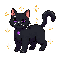 Black Cat Arched — free pixel art sprite from Holiday Props