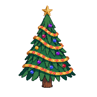 Christmas Tree Decorated — free pixel art sprite from Holiday Props
