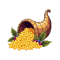 Cornucopia — free pixel art sprite from the Holiday Props collection, transparent PNG