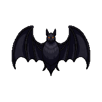 bat black wings spread flying
