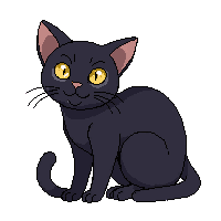 black cat arched back glowing eyes