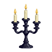 candelabra three candles black iron